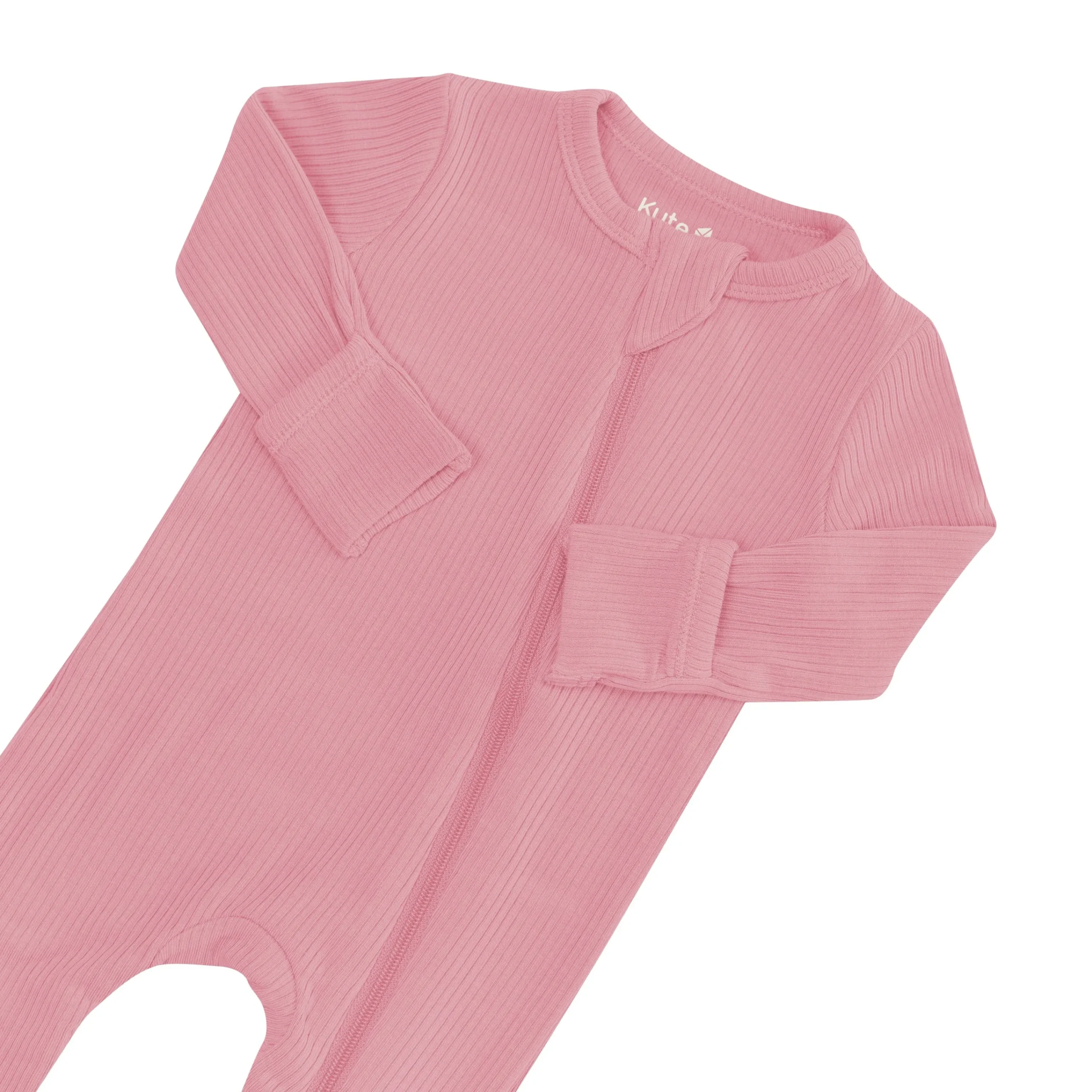 Kyte Baby Ribbed Zipper Romper in Apple Blossom Best
