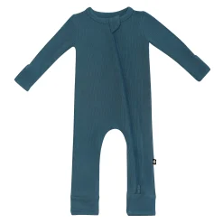 Kyte Baby Ribbed Zipper Romper in Atlantic Online