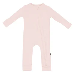 Kyte Baby Ribbed Zipper Romper in Blush New