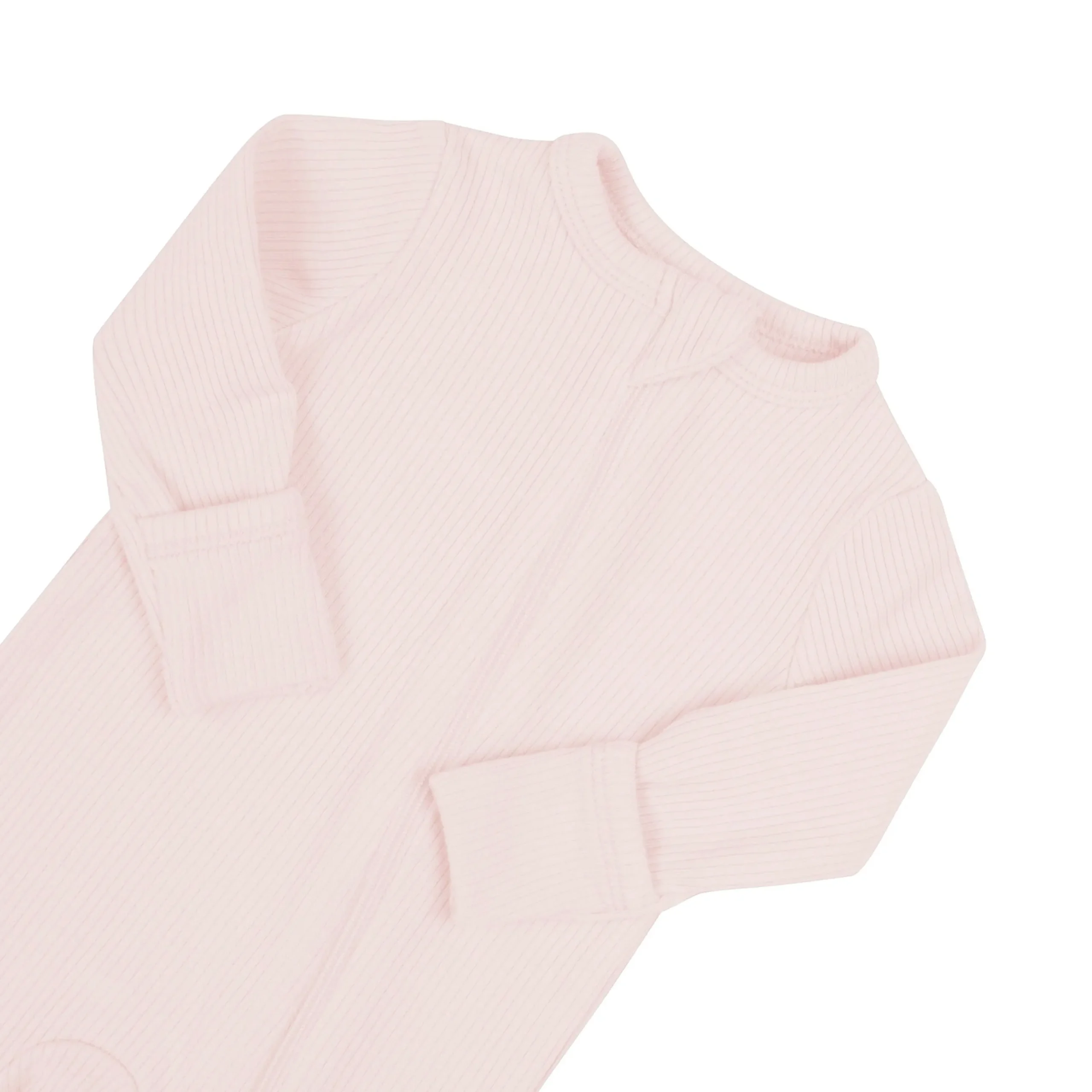 Kyte Baby Ribbed Zipper Romper in Blush New