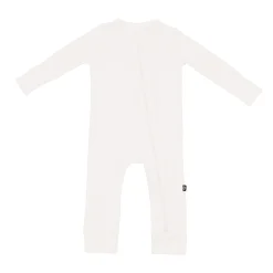 Kyte Baby Ribbed Zipper Romper in Cloud Outlet