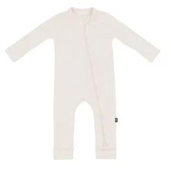 Kyte Baby Ribbed Zipper Romper in Oat