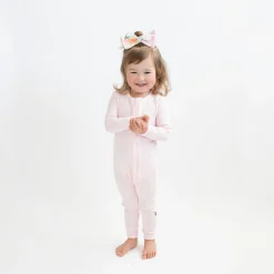 Kyte Baby Ribbed Zipper Romper in Sakura Hot