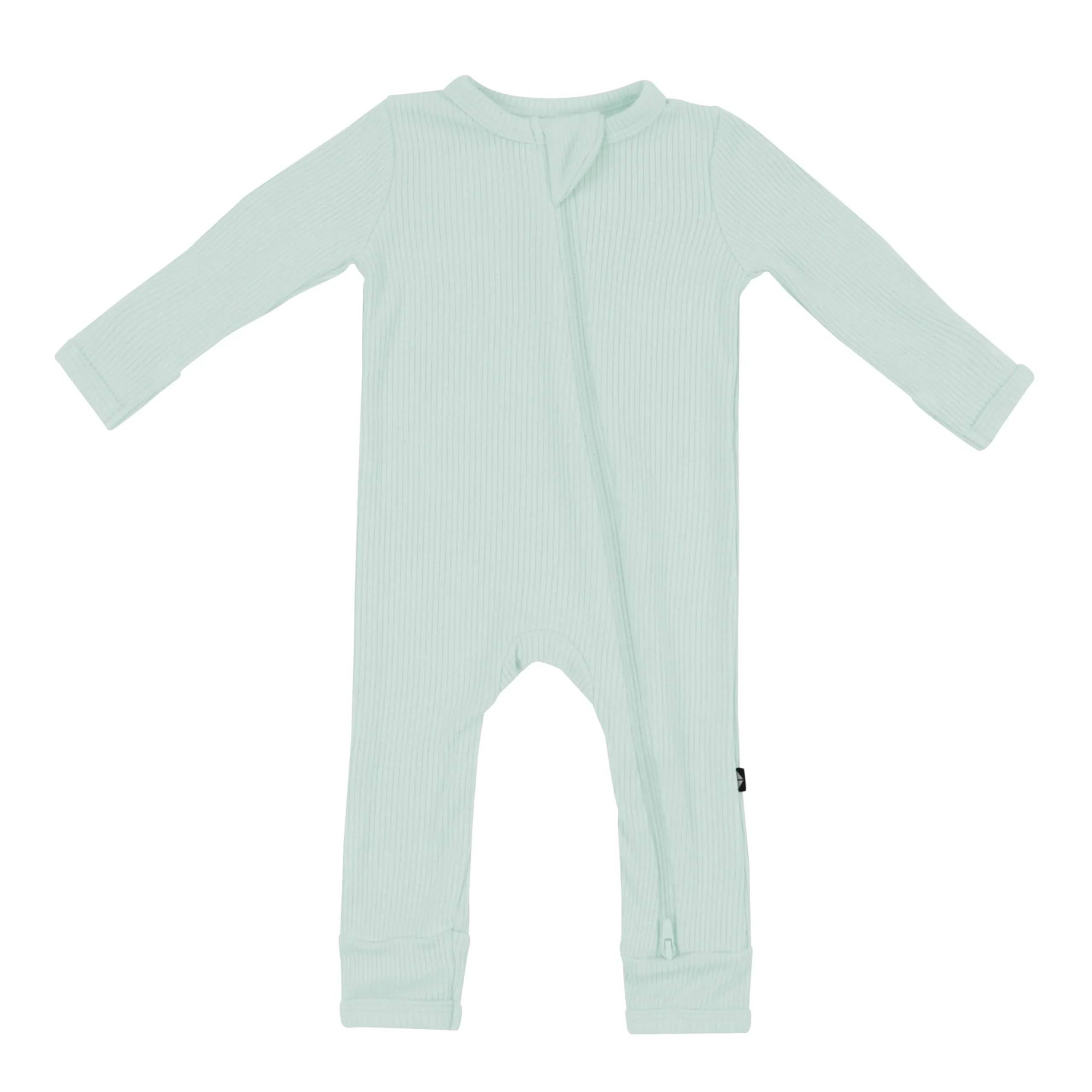 Kyte Baby Ribbed Zipper Romper in Sage