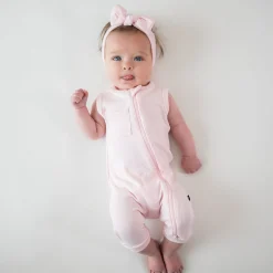 Kyte Baby Ribbed Zippered Sleeveless Romper in Sakura Discount