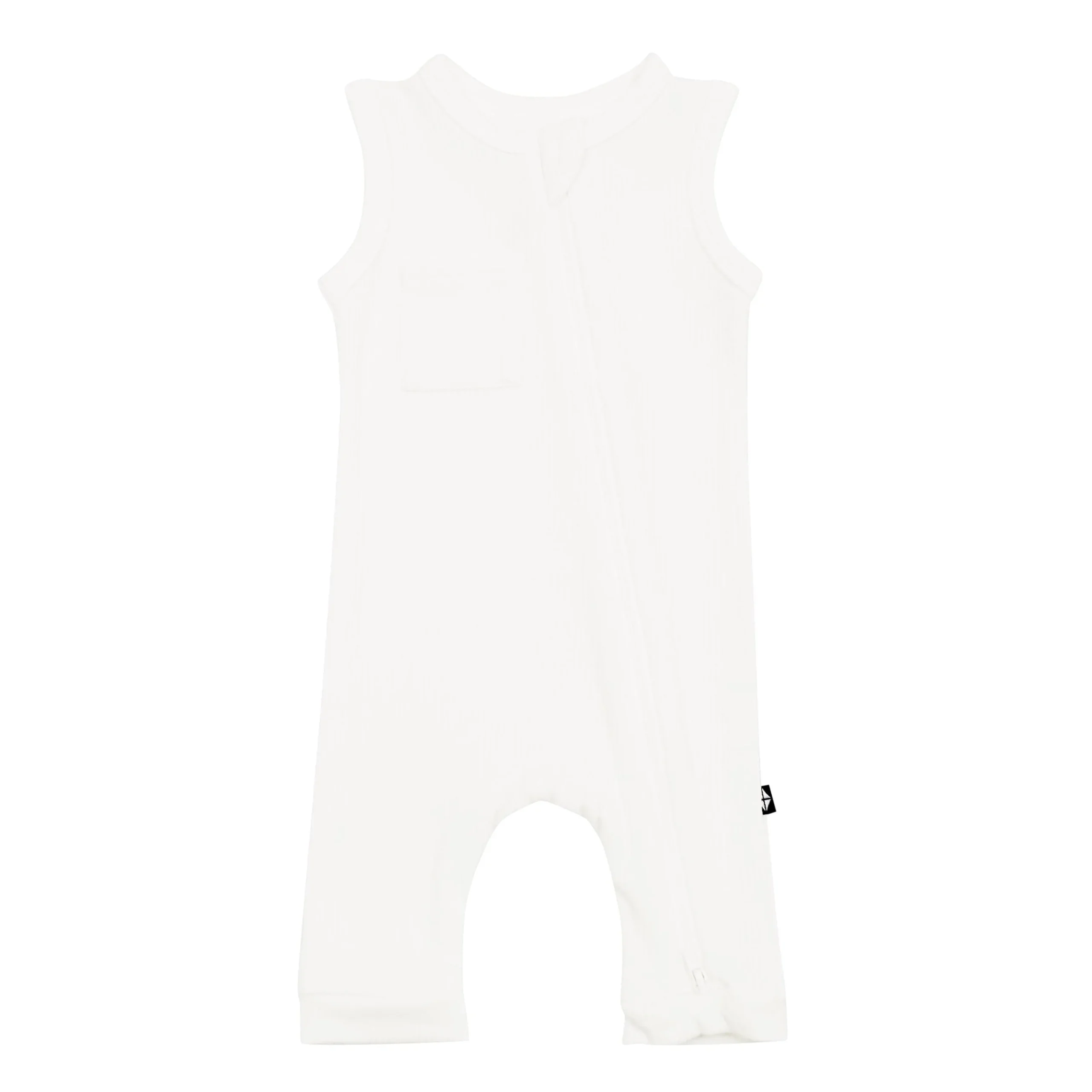 Kyte Baby Ribbed Zippered Sleeveless Romper in Cloud Best