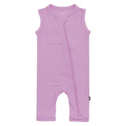 Kyte Baby Ribbed Zippered Sleeveless Romper in Poi New