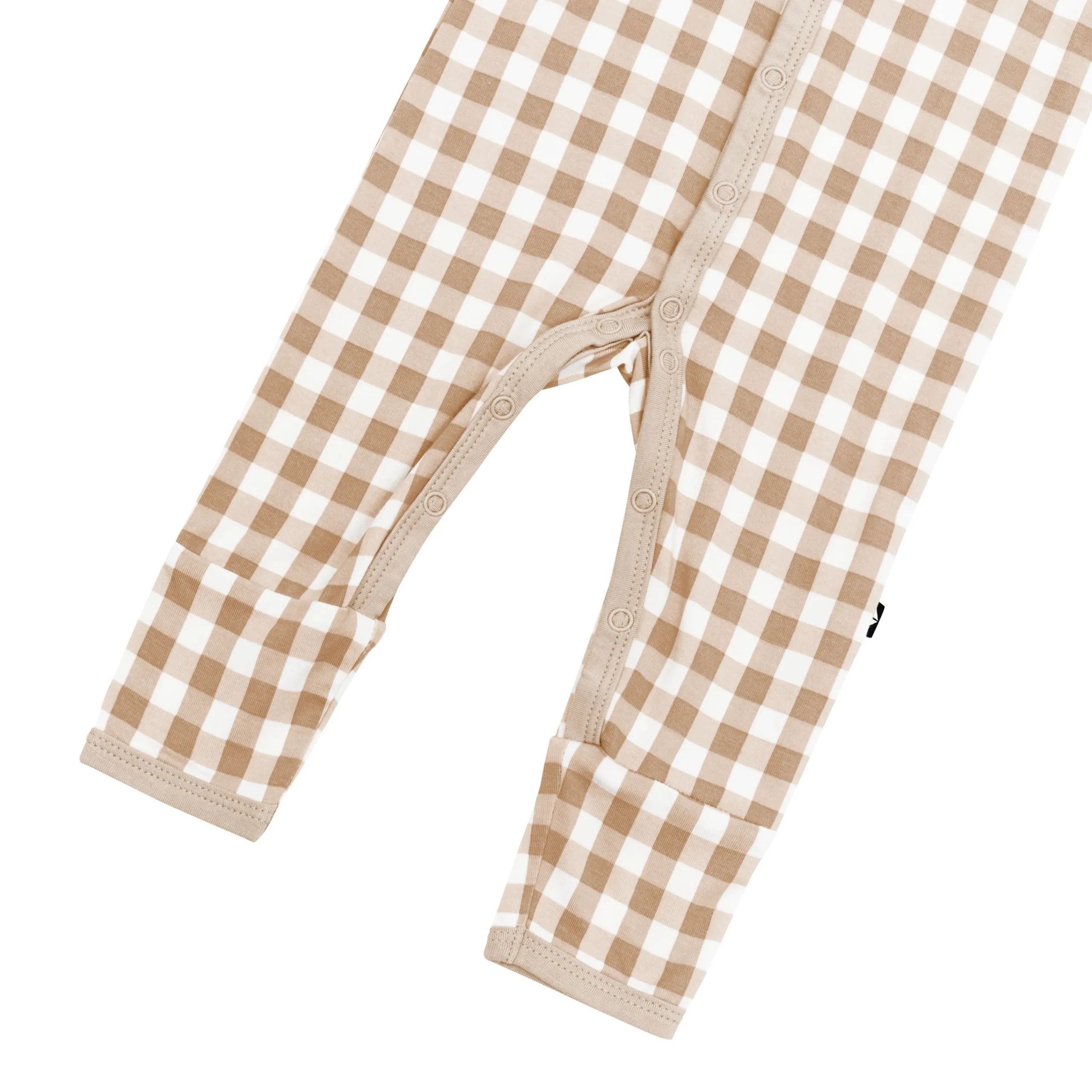 Kyte Baby Romper in Gingham Bisque Clearance