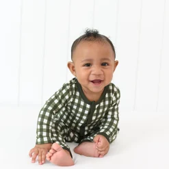 Kyte Baby Romper in Gingham Fir New