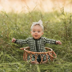 Kyte Baby Romper in Gingham Fir New