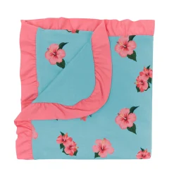 Kyte Baby Ruffle Baby Blanket in Hibiscus 0.5 New