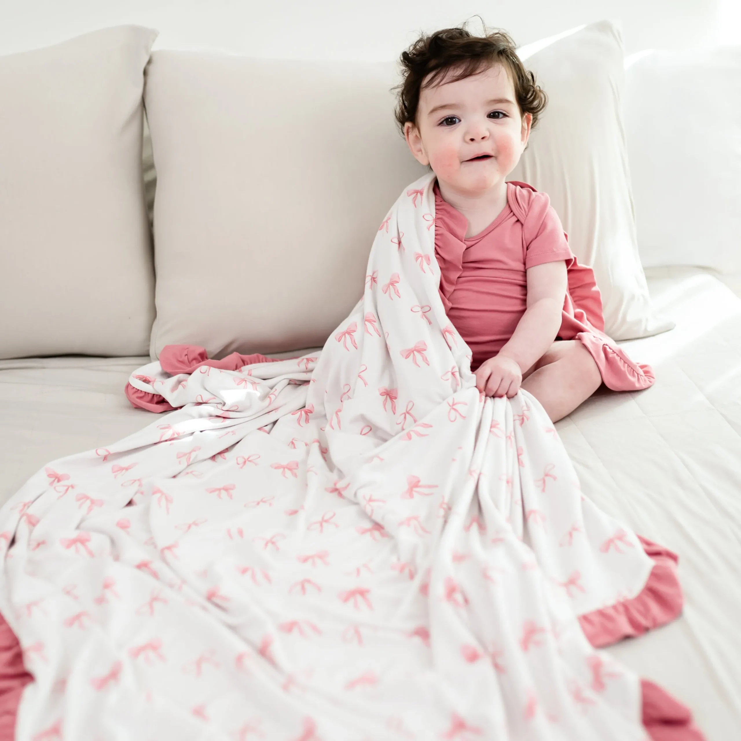 Kyte Baby Ruffle Toddler Blanket in 0.5 Bow Online