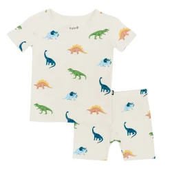 Kyte Baby Short Sleeve Pajamas in Ecru Roar Best