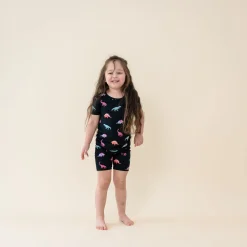 Kyte Baby Short Sleeve Pajamas in Midnight Roar Hot