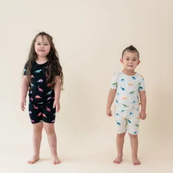 Kyte Baby Short Sleeve Pajamas in Midnight Roar Hot