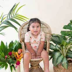 Kyte Baby Short Sleeve Pajamas in Peach Hot