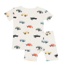 Kyte Baby Short Sleeve Pajamas in Vintage Truck Hot