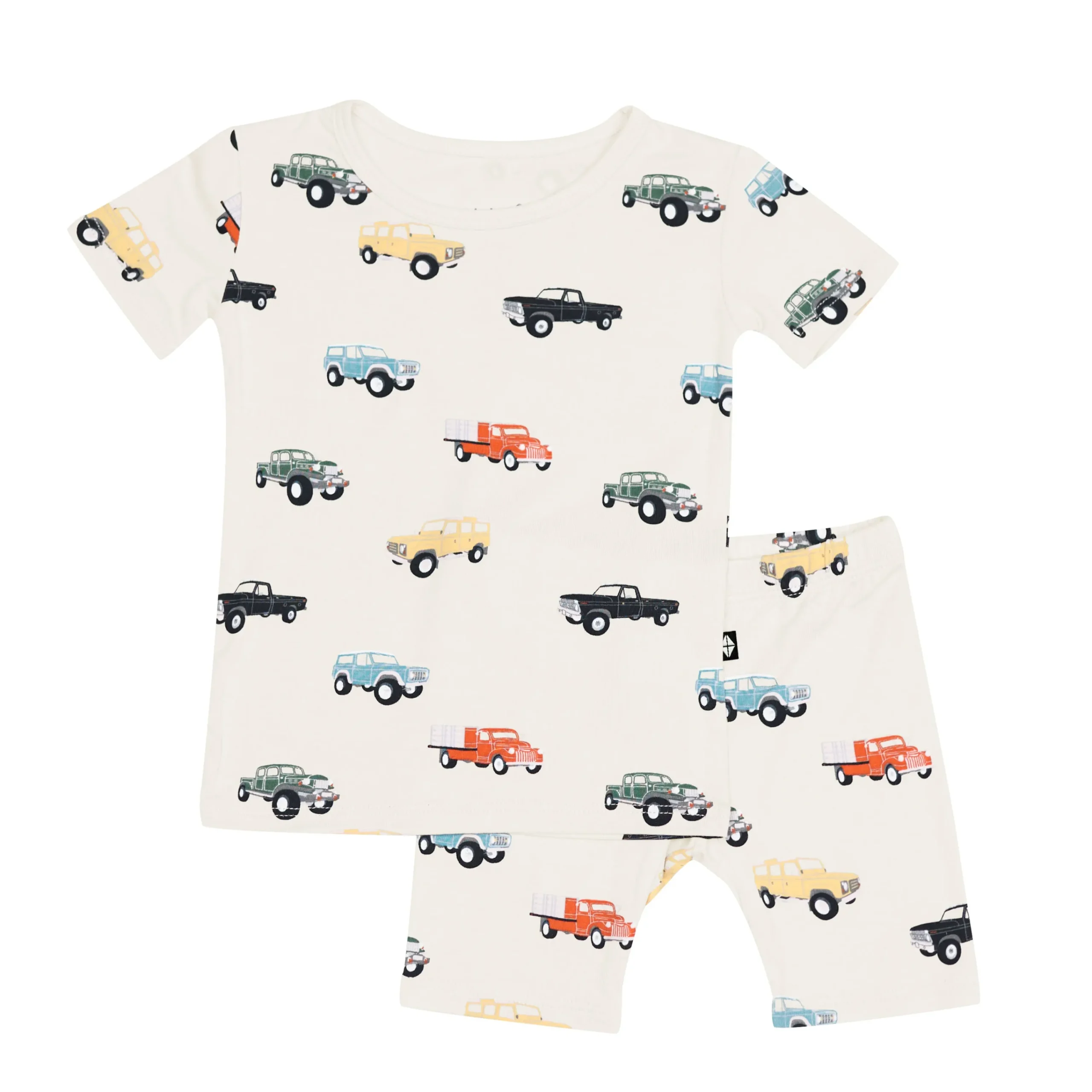 Kyte Baby Short Sleeve Pajamas in Vintage Truck Hot