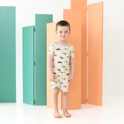 Kyte Baby Short Sleeve Pajamas in Vintage Truck Hot