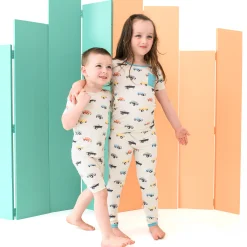 Kyte Baby Short Sleeve Pajamas in Vintage Truck Hot