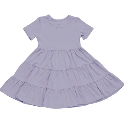 Kyte Baby Short Sleeve Tiered Dress in Taro Best