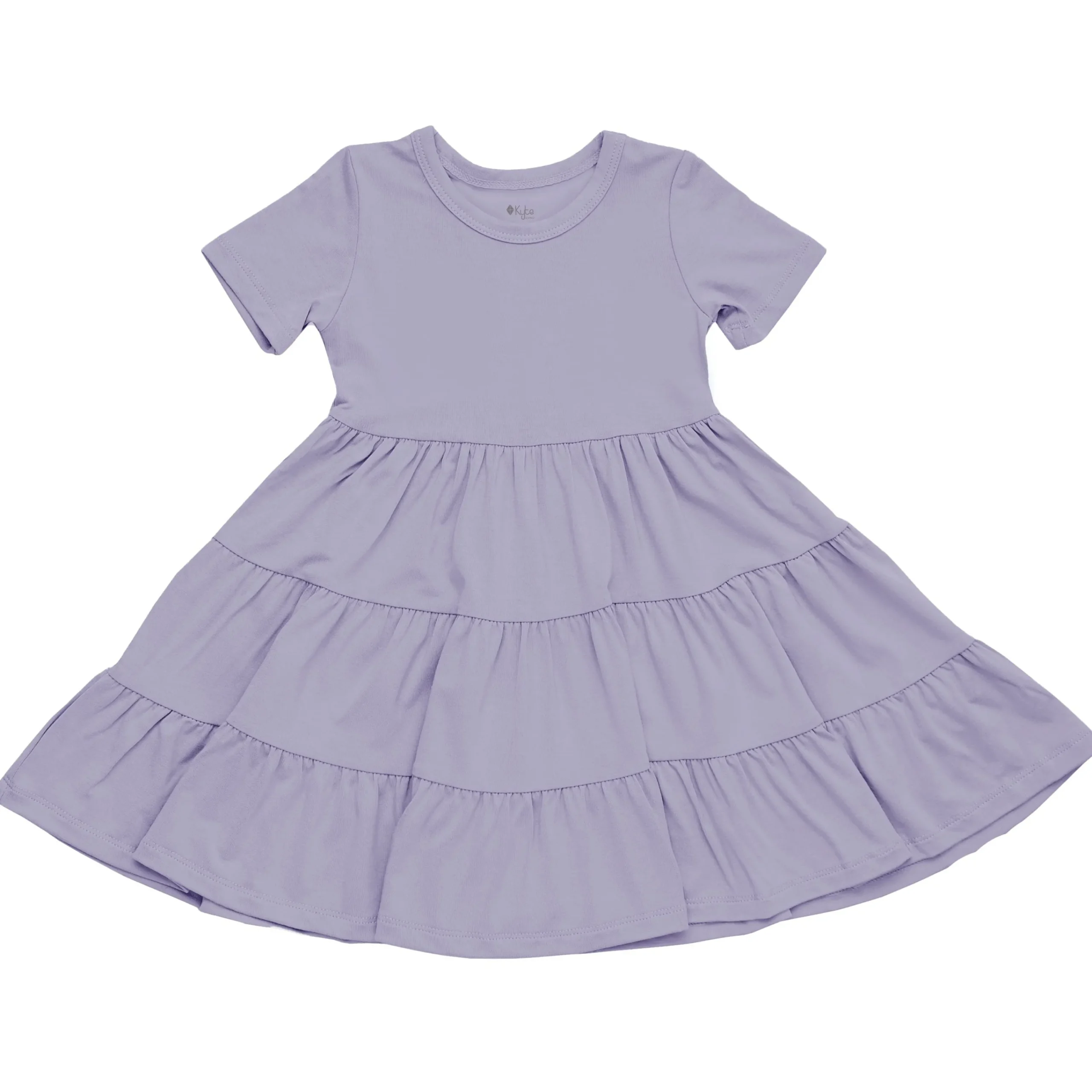 Kyte Baby Short Sleeve Tiered Dress in Taro Best