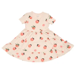 Kyte Baby Short Sleeve Tiered Dress in Peach Best