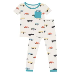 Kyte Baby Short Sleeve with Pants Pajamas in Vintage Truck New
