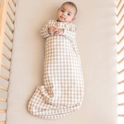 Kyte Baby Sleep Bag in 1.0 Gingham Bisque Best