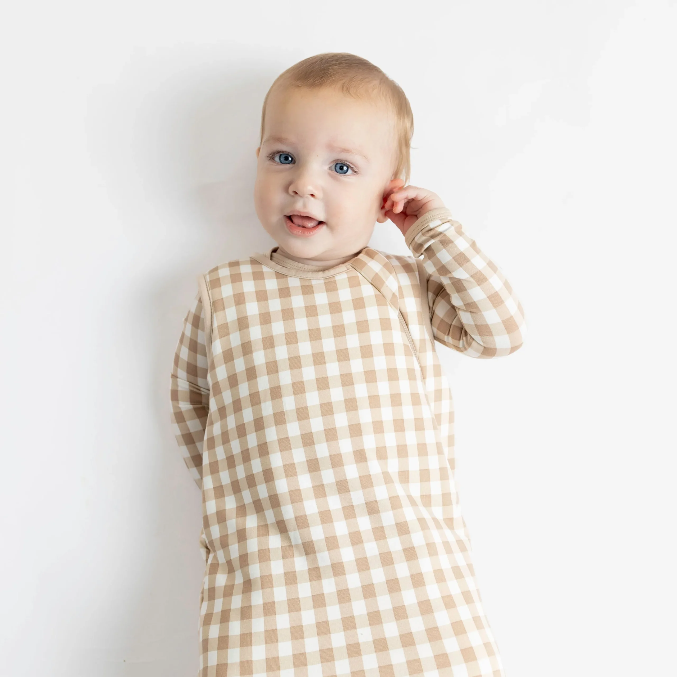 Kyte Baby Sleep Bag in 2.5 Gingham Bisque Clearance