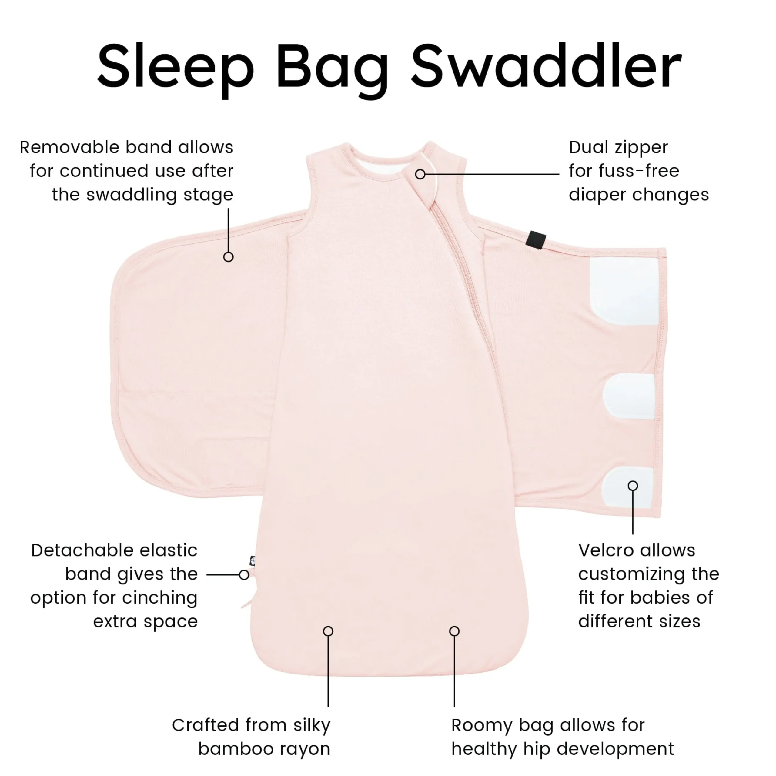 Kyte Baby Sleep Bag Swaddler in 1.0 Blush New