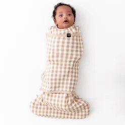 Kyte Baby Sleep Bag Swaddler in 1.0 Gingham Bisque Outlet