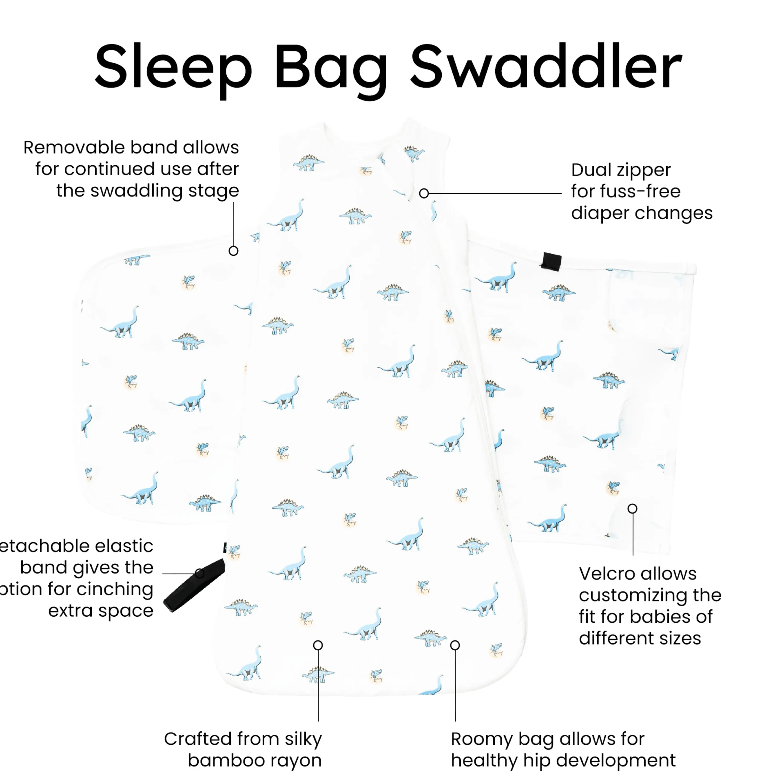 Kyte Baby Sleep Bag Swaddler in 1.0 Jurassic Discount