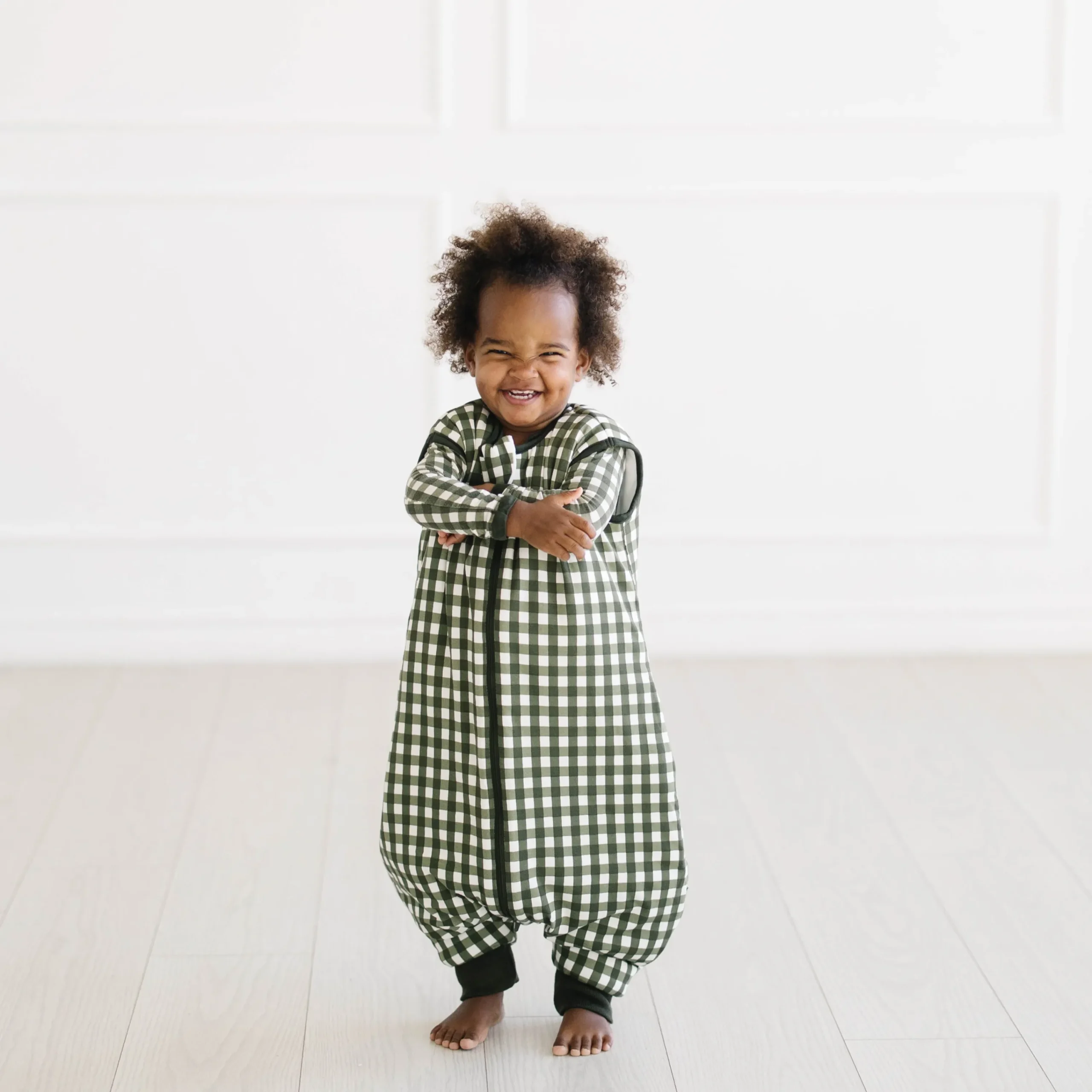 Kyte Baby Sleep Bag Walker in 2.5 Gingham Fir Hot