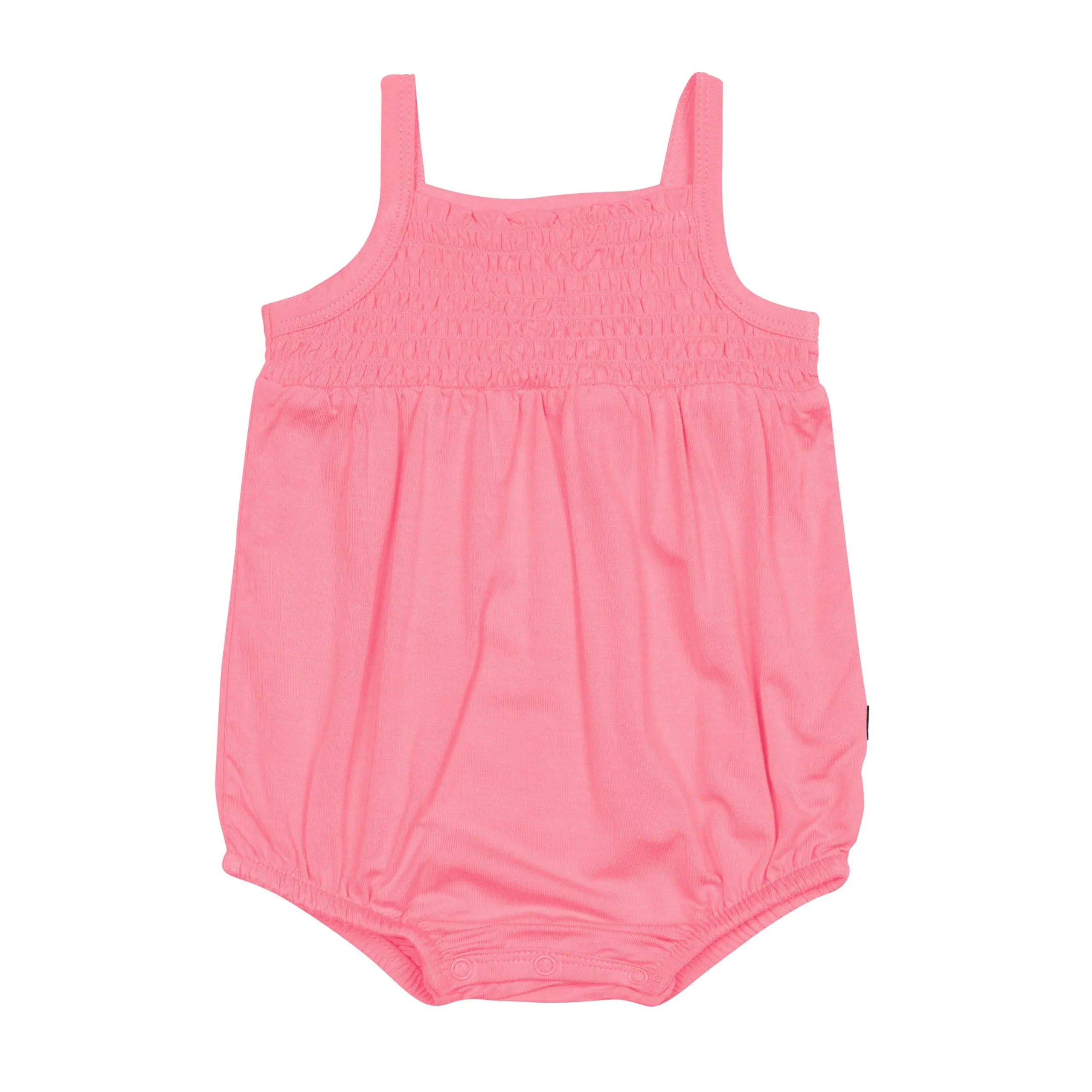 Kyte Baby Smocked Bubble Romper in Guava Discount