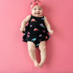 Kyte Baby Spaghetti Strap Ruffle Romper in Midnight Roar