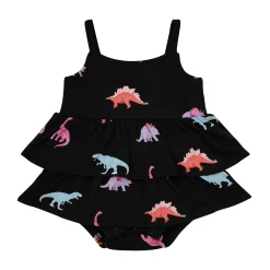 Kyte Baby Spaghetti Strap Ruffle Romper in Midnight Roar