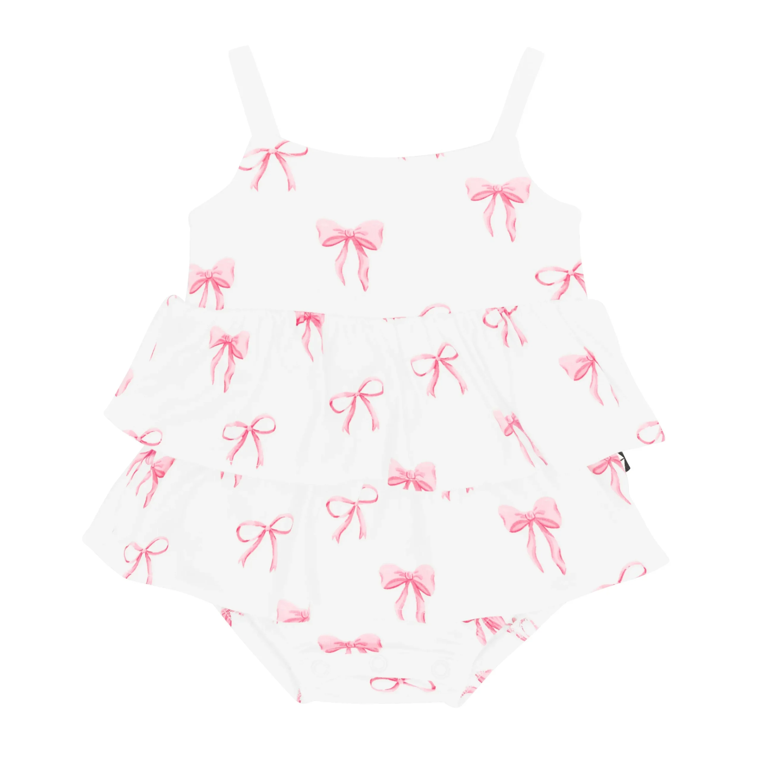 Kyte Baby Spaghetti Strap Ruffle Romper in Bow Online