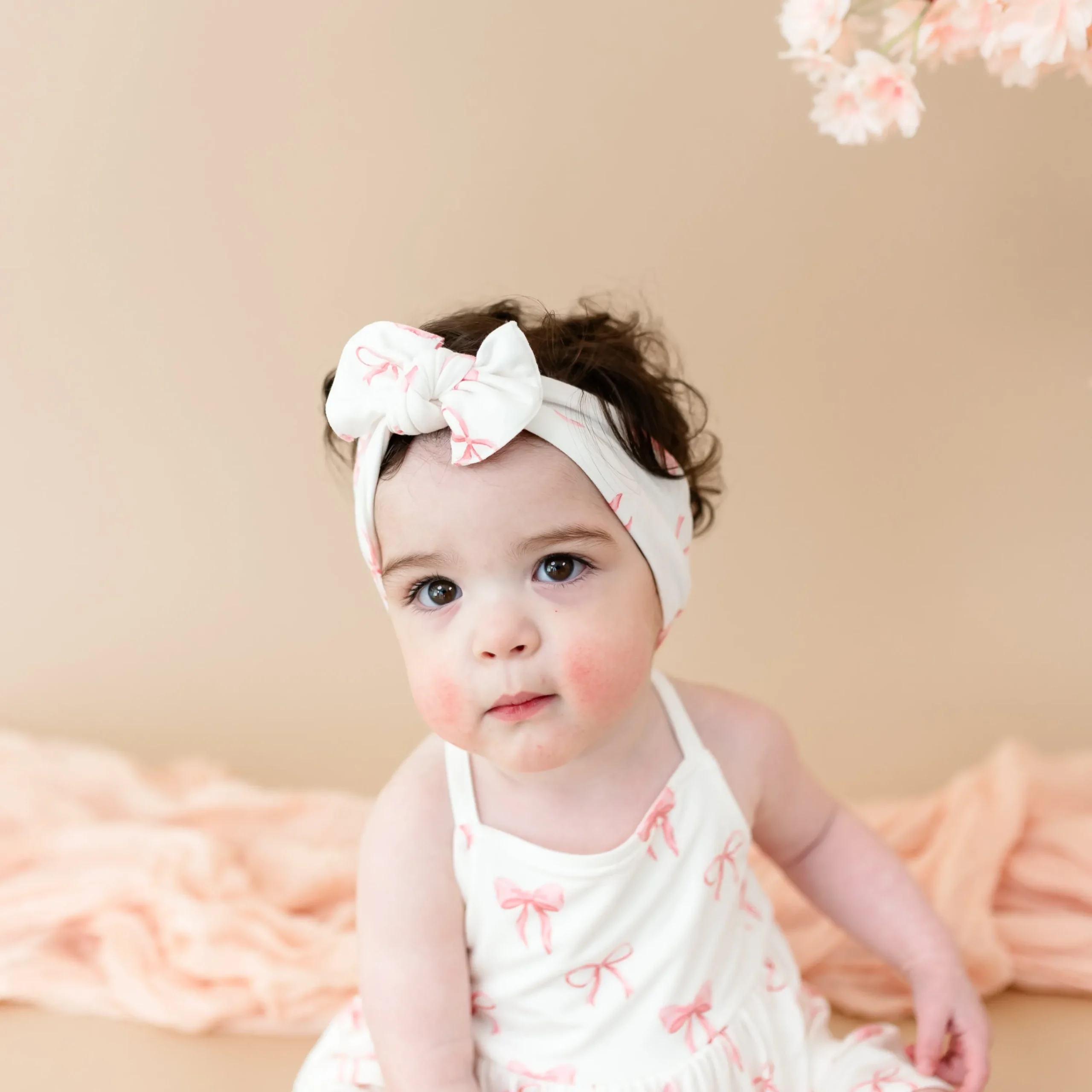 Kyte Baby Spaghetti Strap Ruffle Romper in Bow Online