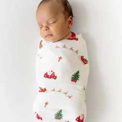 Kyte Baby Swaddle Blanket in Santa Sleigh Best
