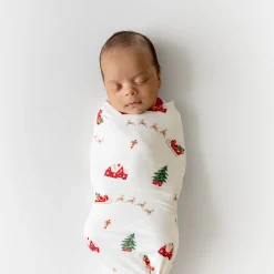 Kyte Baby Swaddle Blanket in Santa Sleigh Best
