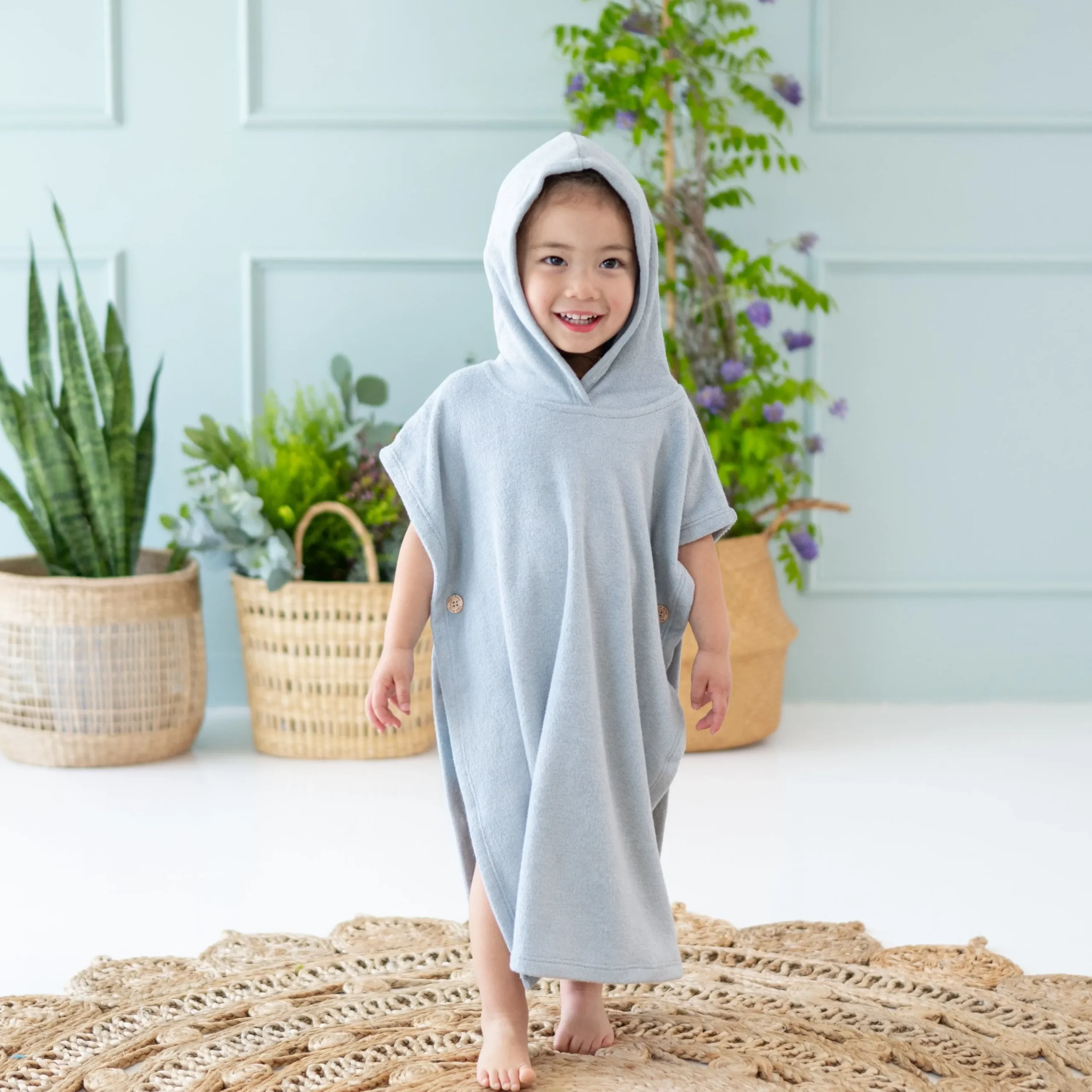Kyte Baby Swim Poncho in Fog Hot