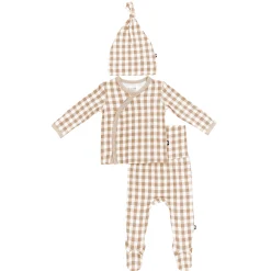Kyte Baby Take Me Home Set with Cap in Gingham Bisque Discount