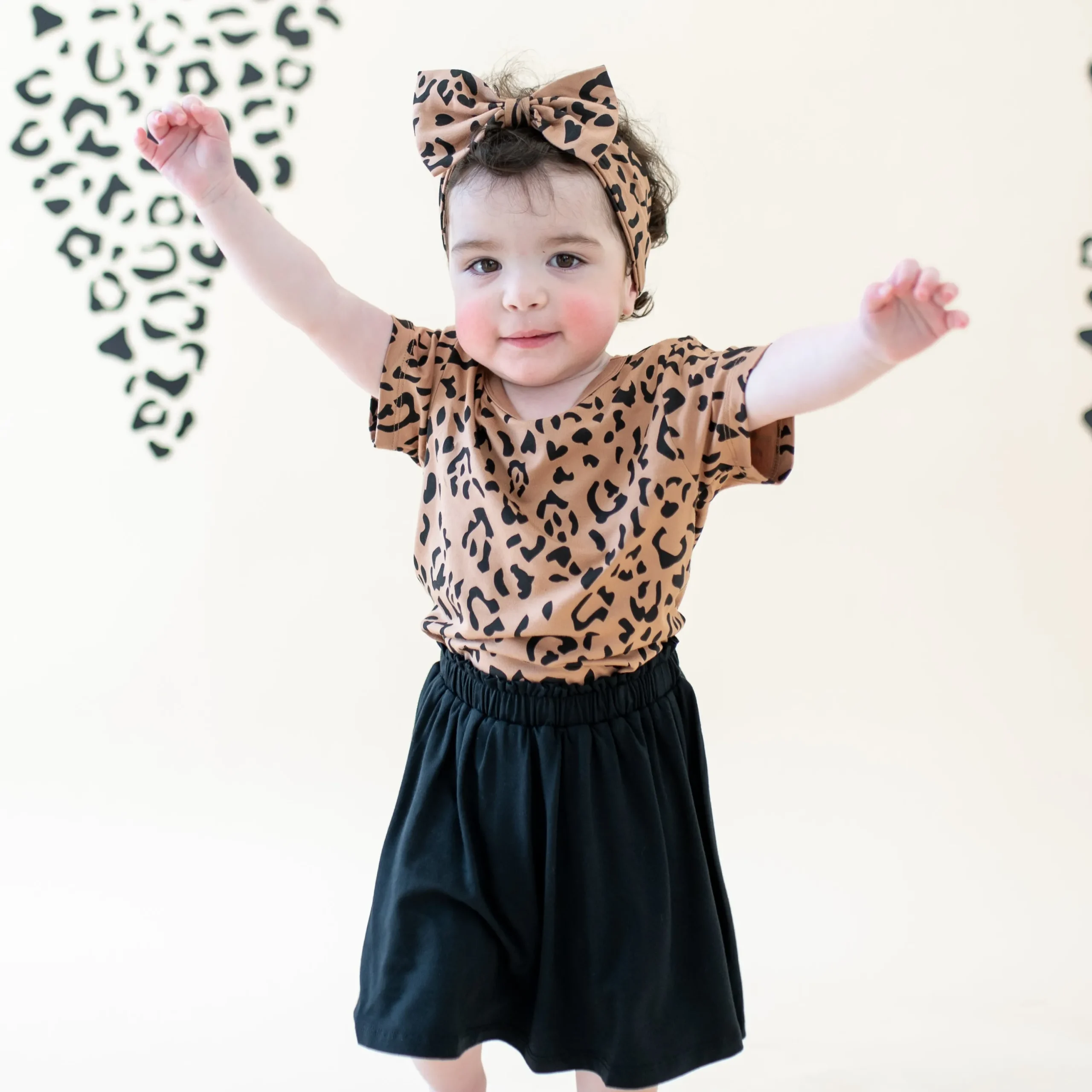 Kyte Baby Toddler Basic Tee in Latte Leopard Best