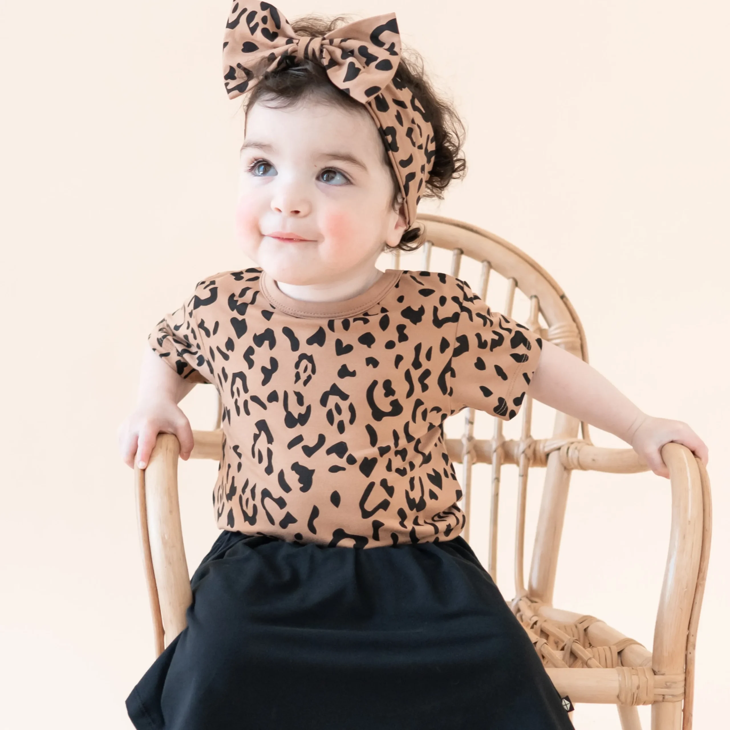 Kyte Baby Toddler Basic Tee in Latte Leopard Best