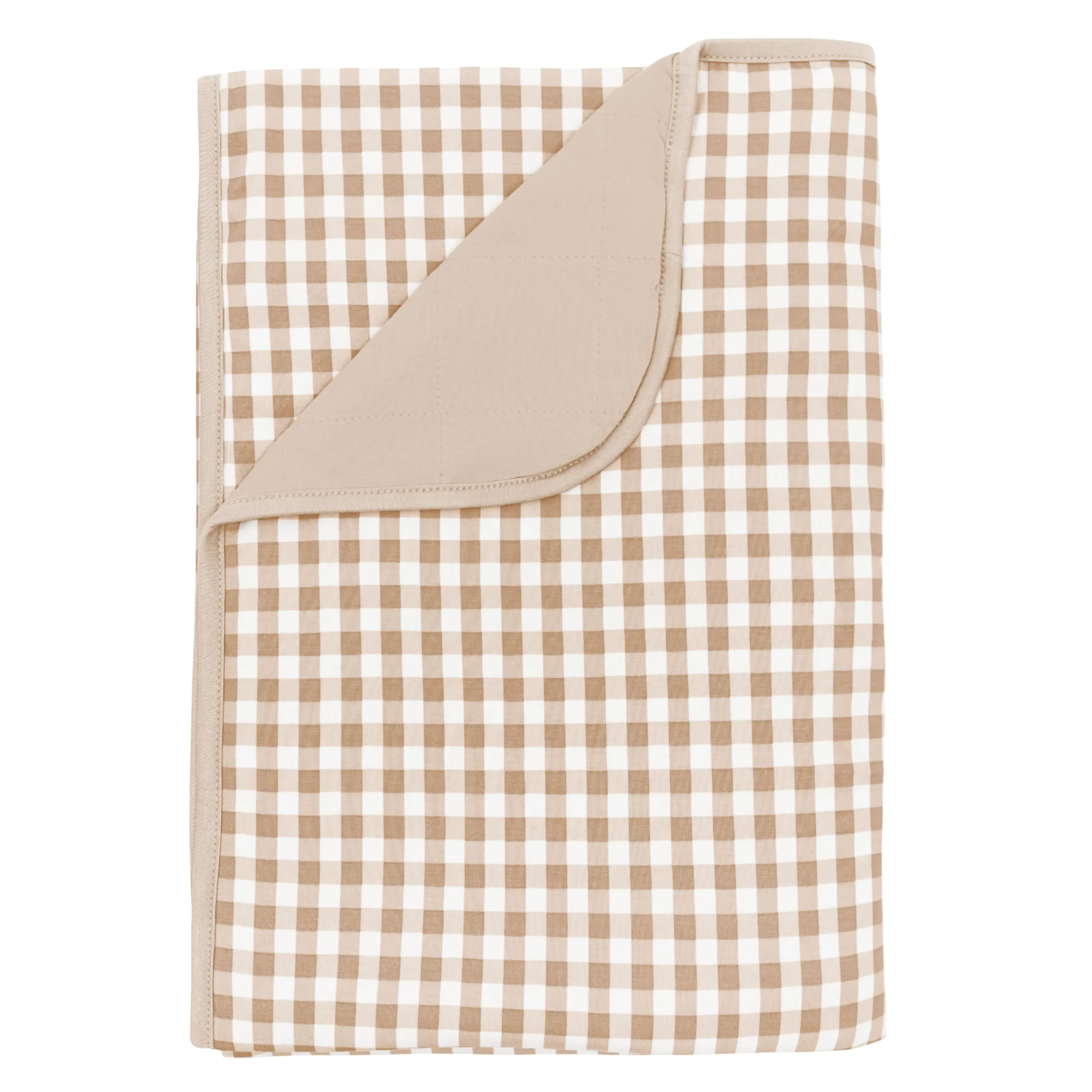 Kyte Baby Toddler Blanket in 1.0 Gingham Bisque Hot