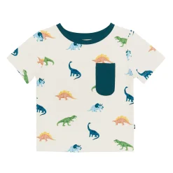 Kyte Baby Toddler Crew Neck Tee in Ecru Roar New