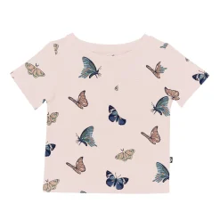 Kyte Baby Toddler Crew Neck Tee in Blush Butterfly Online