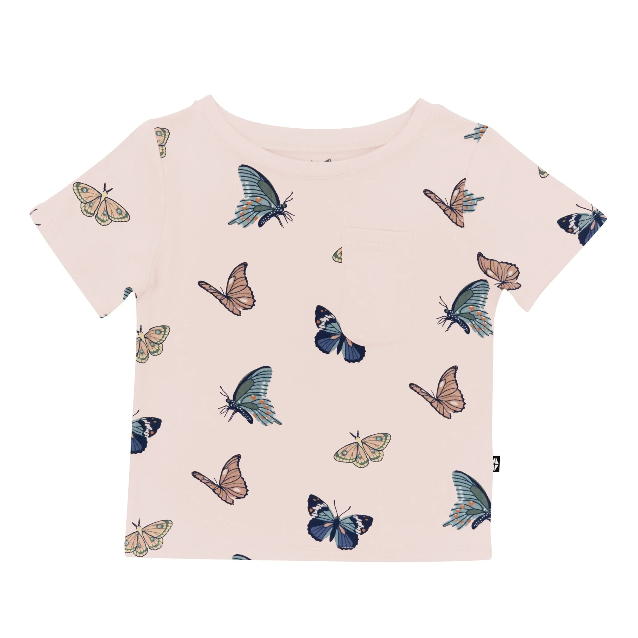 Kyte Baby Toddler Crew Neck Tee in Blush Butterfly Online