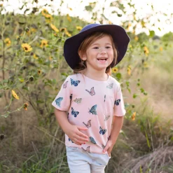 Kyte Baby Toddler Crew Neck Tee in Blush Butterfly Online